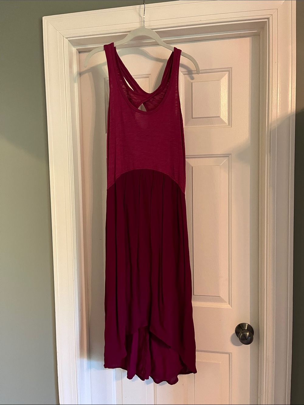 Anthropologie Two-Tone Sleeveless Magenta High-Low Dress XS